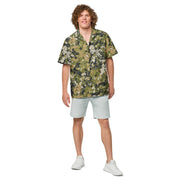 Fractal Lichenwood CAMO Unisex Short-Sleeve Button Shirt - Button-Up