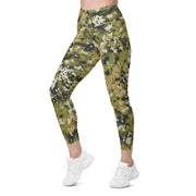 Fractal Lichenwood CAMO Womens Leggings with Pockets - Women
