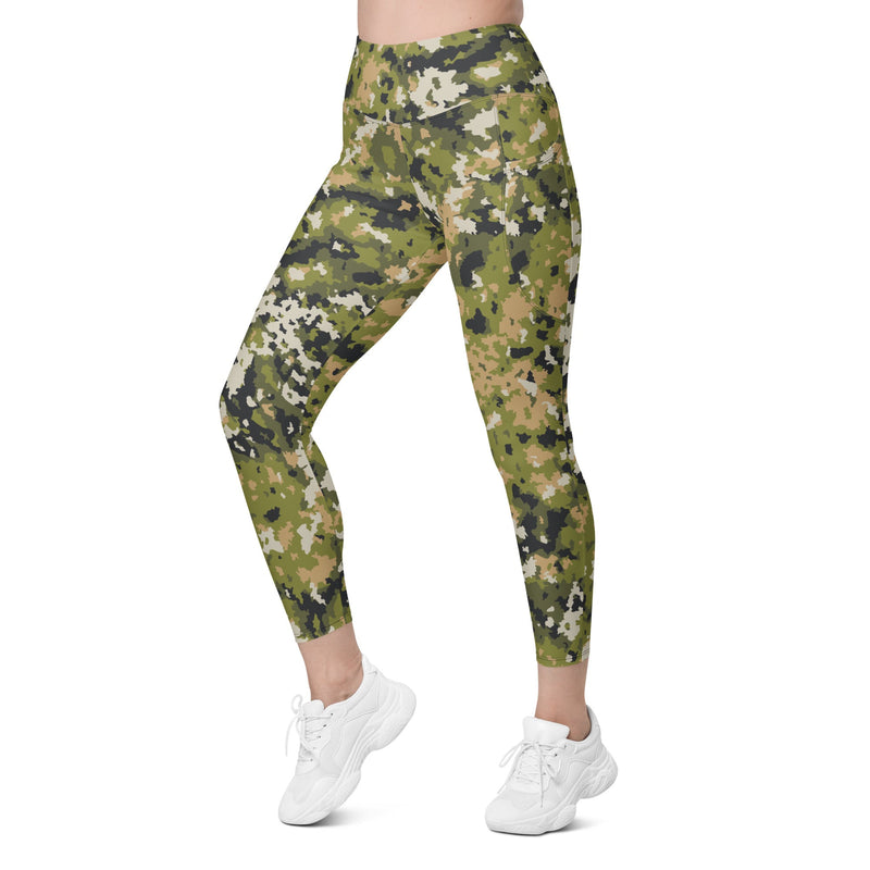 Fractal Lichenwood CAMO Womens Leggings with Pockets - Women