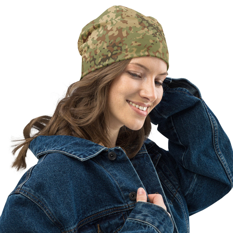 Fractal Mosaic Arid CAMO Beanie - Head