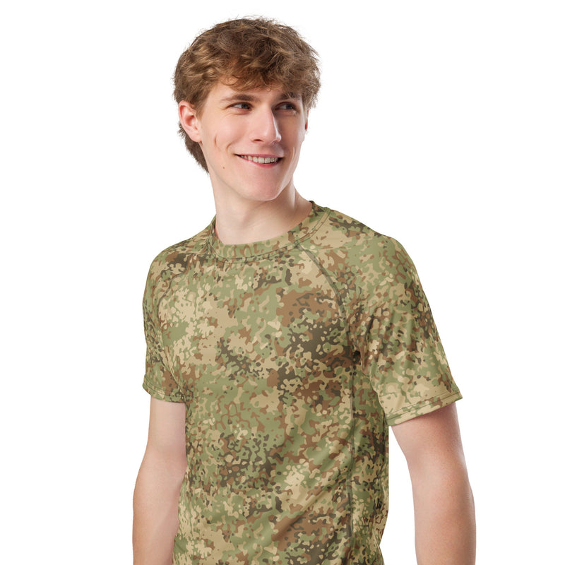 Fractal Mosaic Arid CAMO Mens Short-Sleeve Rash Guard - SS