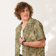 Fractal Mosaic Arid CAMO Unisex Short-Sleeve Button Shirt - 2XS - Button-Up