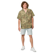 Fractal Mosaic Arid CAMO Unisex Short-Sleeve Button Shirt - Button-Up