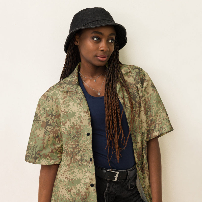 Fractal Mosaic Arid CAMO Unisex Short-Sleeve Button Shirt - Button-Up