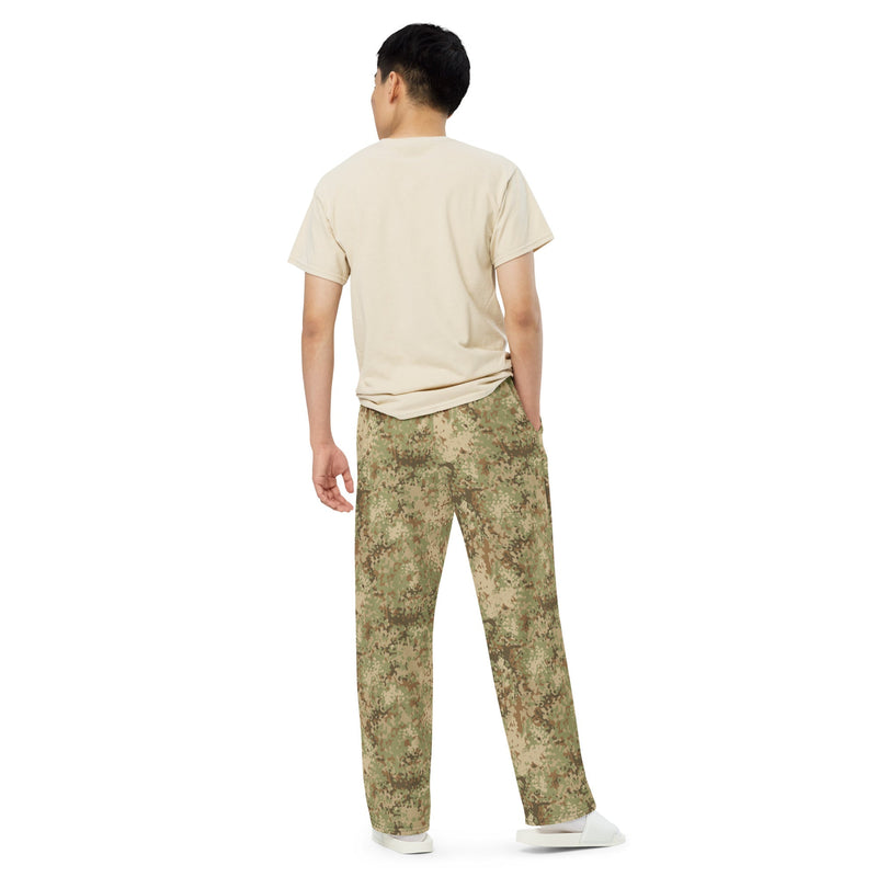 Fractal Mosaic Arid CAMO Unisex Wide-Leg Leisure Pants - Pant