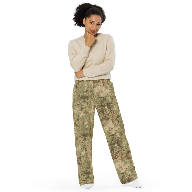 Fractal Mosaic Arid CAMO Unisex Wide-Leg Leisure Pants - Pant