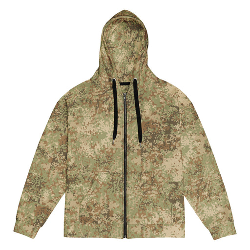 Fractal Mosaic Arid CAMO Unisex Zip Hoodie - 2XS
