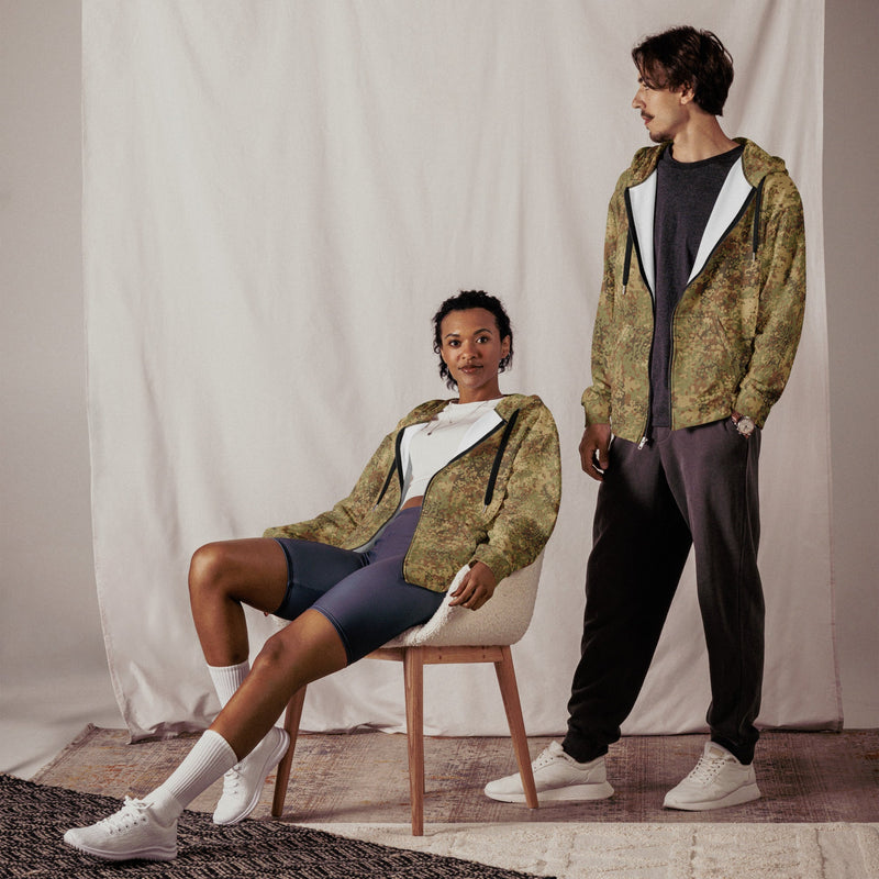 Fractal Mosaic Arid CAMO Unisex Zip Hoodie