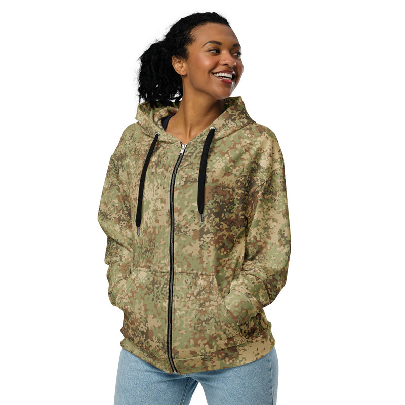 Fractal Mosaic Arid CAMO Unisex Zip Hoodie