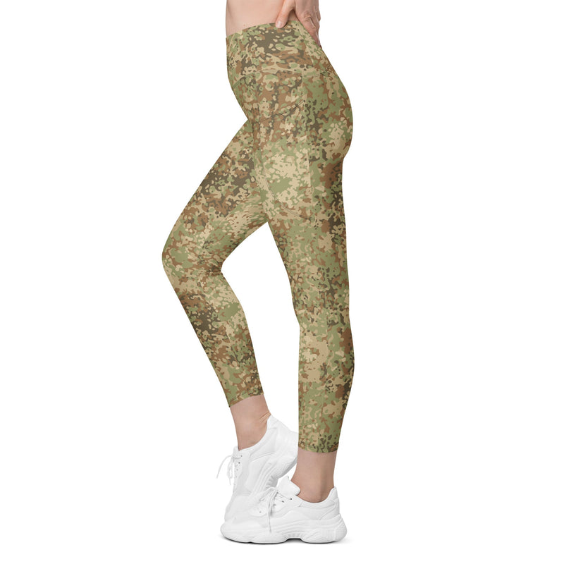 Fractal Mosaic Arid CAMO Womens Leggings with Pockets - Women