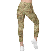 Fractal Mosaic Arid CAMO Womens Leggings with Pockets - Women