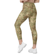 Fractal Mosaic Arid CAMO Womens Leggings with Pockets - Women