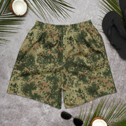 Fractal Mosaic Multi-Terrain CAMO Unisex Athletic Long Shorts