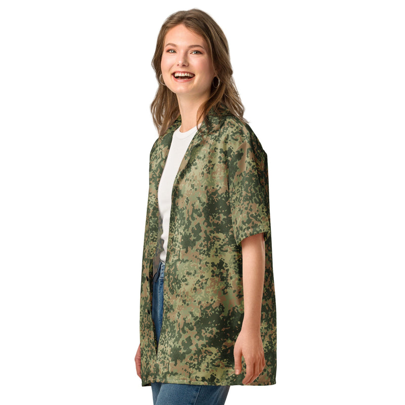 Fractal Mosaic Multi-Terrain CAMO Unisex Short-Sleeve Button Shirt - Button-Up