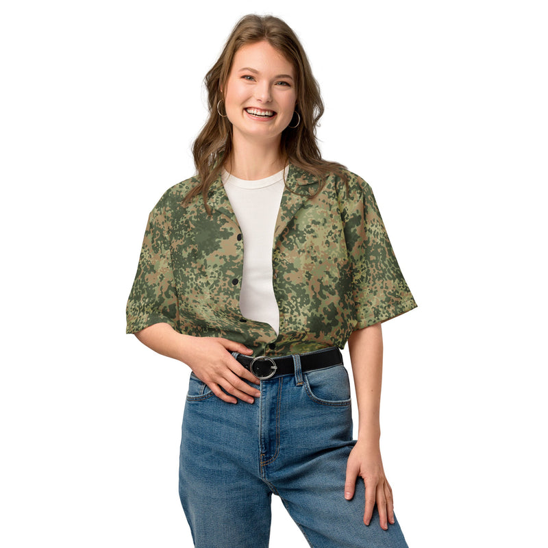 Fractal Mosaic Multi-Terrain CAMO Unisex Short-Sleeve Button Shirt - Button-Up