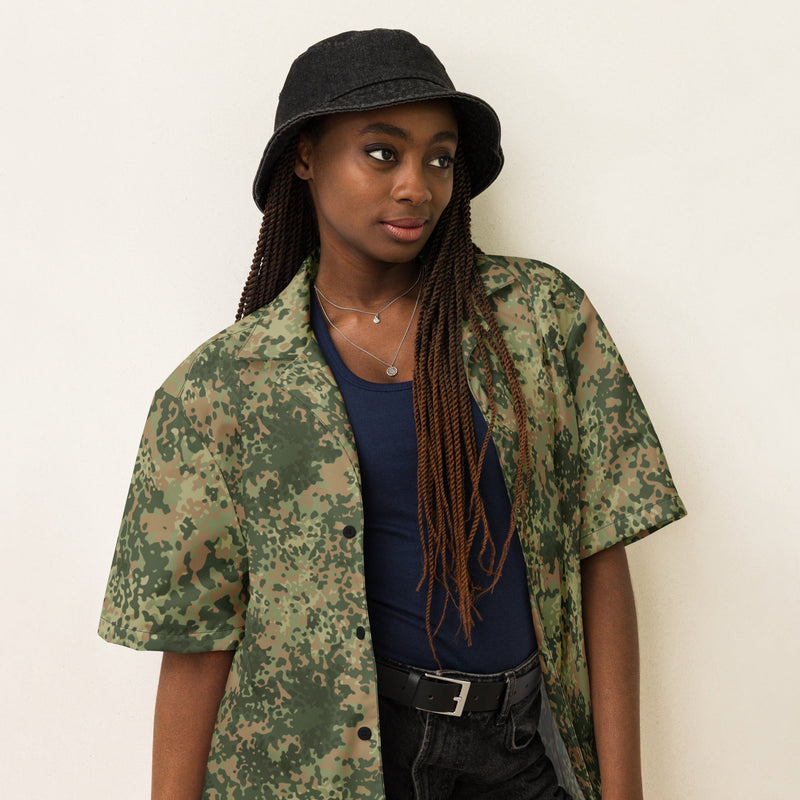 Fractal Mosaic Multi-Terrain CAMO Unisex Short-Sleeve Button Shirt - Button-Up