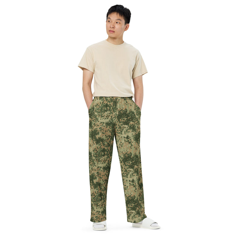 Fractal Mosaic Multi-Terrain CAMO Unisex Wide-Leg Leisure Pants - Pant