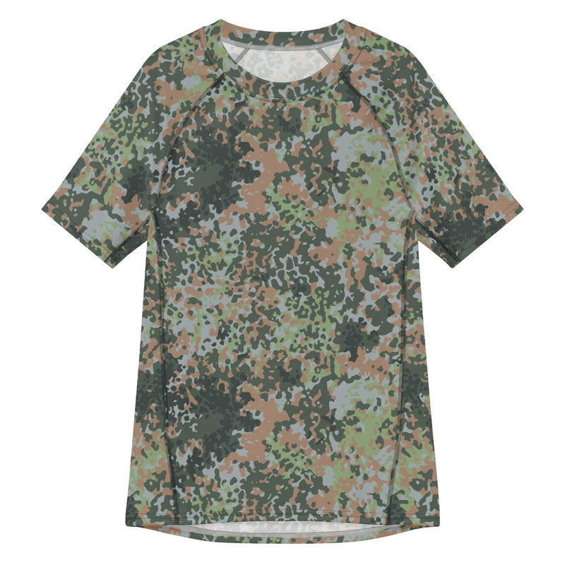 Fractal Mosaic Woodland CAMO Mens Short-Sleeve Rash Guard - 2XS - SS