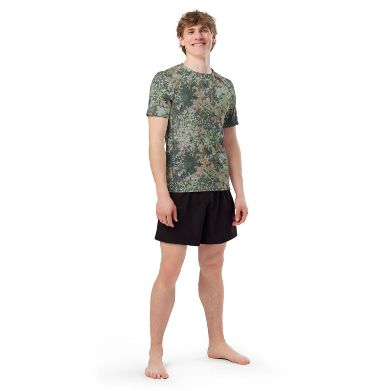 Fractal Mosaic Woodland CAMO Mens Short-Sleeve Rash Guard - SS