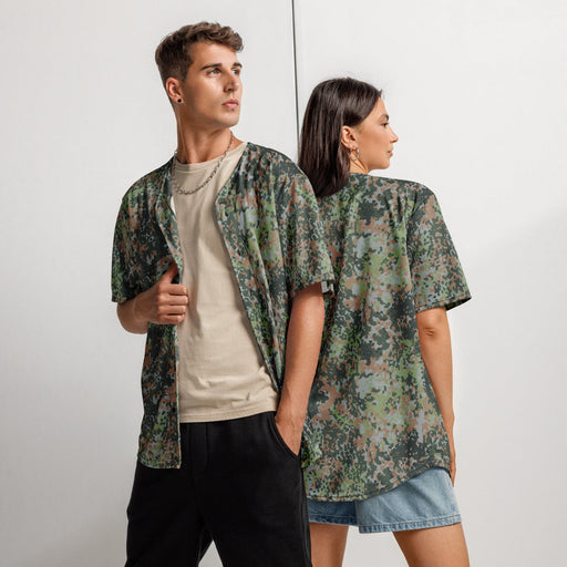Fractal Mosaic Woodland CAMO Unisex Baseball Jersey - 2XS