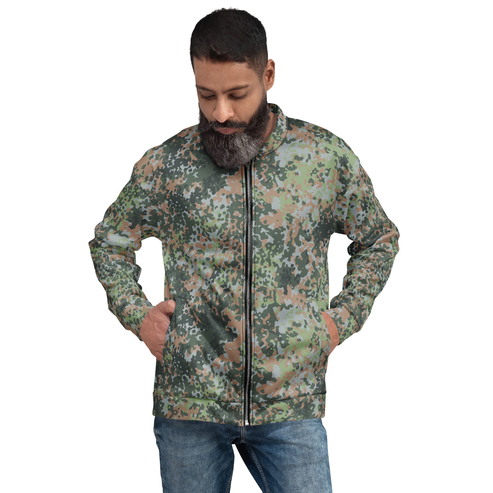 CAMO HQ - Fractal Mosaic Woodland CAMO Unisex Bomber Jacket