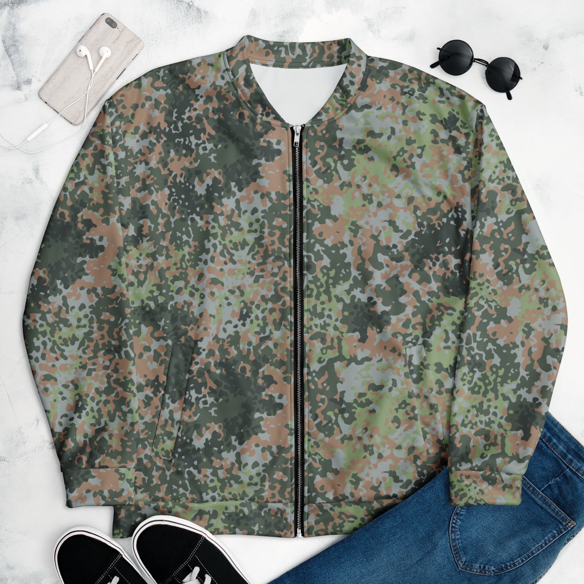 CAMO HQ - Fractal Mosaic Woodland CAMO Unisex Bomber Jacket