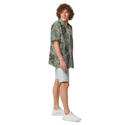 Fractal Mosaic Woodland CAMO Unisex Short-Sleeve Button Shirt - Button-Up