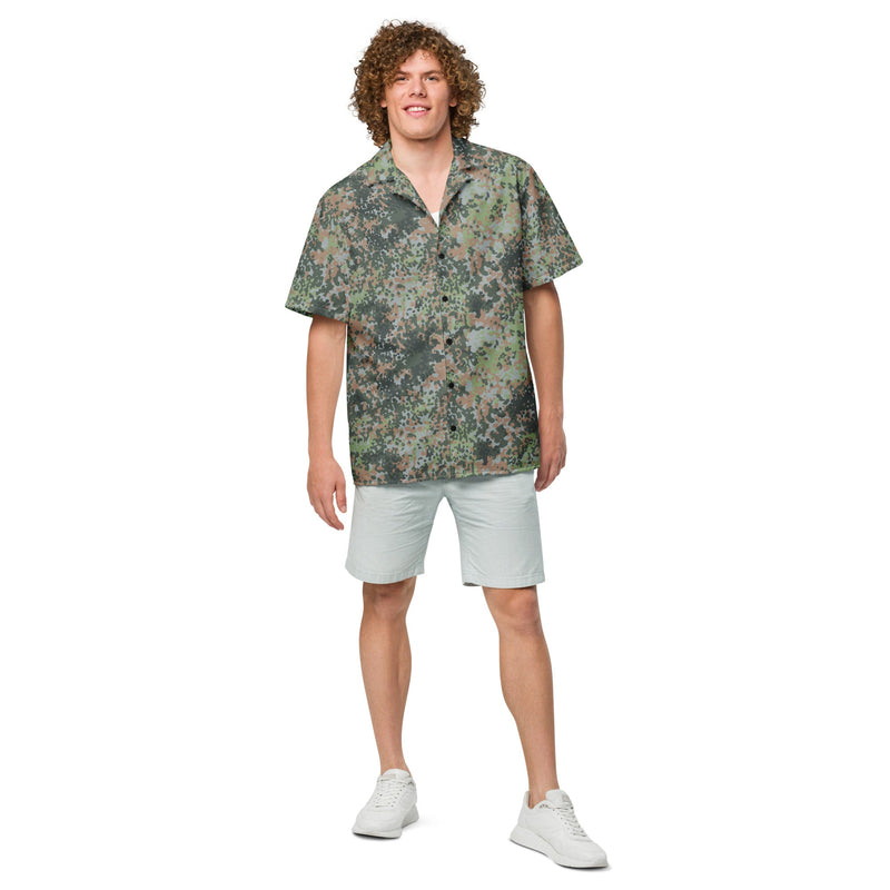 Fractal Mosaic Woodland CAMO Unisex Short-Sleeve Button Shirt - Button-Up