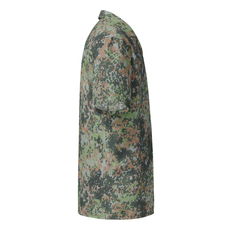 Fractal Mosaic Woodland CAMO Unisex Short-Sleeve Button Shirt - Button-Up
