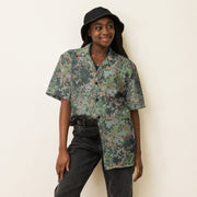 Fractal Mosaic Woodland CAMO Unisex Short-Sleeve Button Shirt - Button-Up