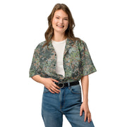 Fractal Mosaic Woodland CAMO Unisex Short-Sleeve Button Shirt - Button-Up