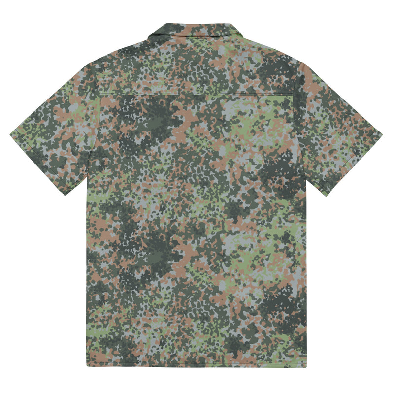 Fractal Mosaic Woodland CAMO Unisex Short-Sleeve Button Shirt - Button-Up
