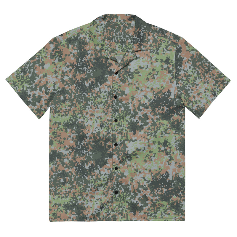Fractal Mosaic Woodland CAMO Unisex Short-Sleeve Button Shirt - Button-Up