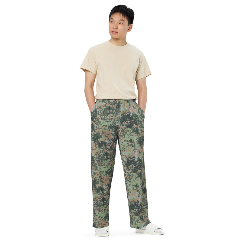 Fractal Mosaic Woodland CAMO Unisex Wide-Leg Leisure Pants - Pant