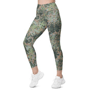 Fractal Mosaic Woodland CAMO Womens Leggings with Pockets - Women