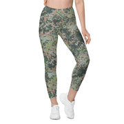 Fractal Mosaic Woodland CAMO Womens Leggings with Pockets - Women