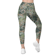 Fractal Mosaic Woodland CAMO Womens Leggings with Pockets - Women