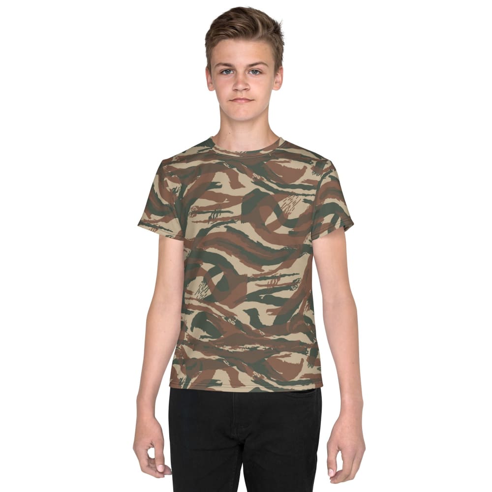 French 47/56 Lizard CAMO Youth crew neck t-shirt - 8 - Crew Neck T-shirt