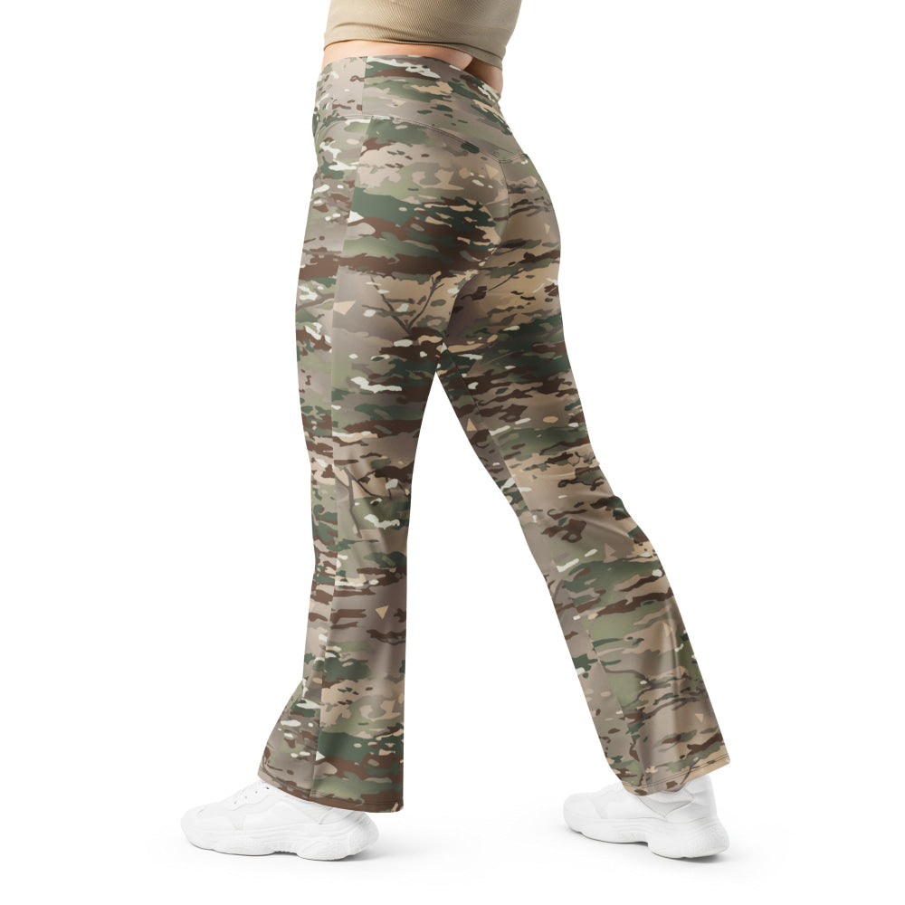 French Bariolage Multi Environnement (BME) CAMO Flare leggings - 2XS - Womens Leggings