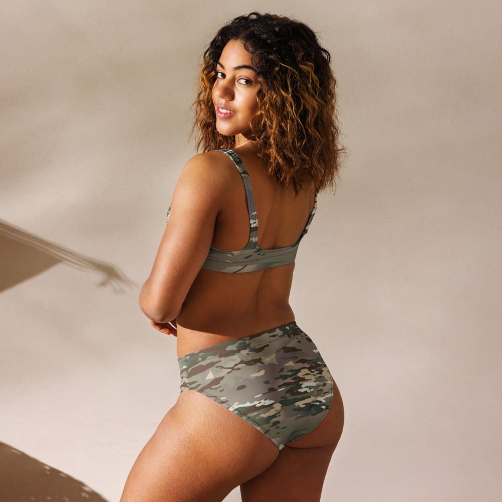 French Bariolage Multi Environnement (BME) CAMO high-waisted bikini - Womens High-Waisted Bikini