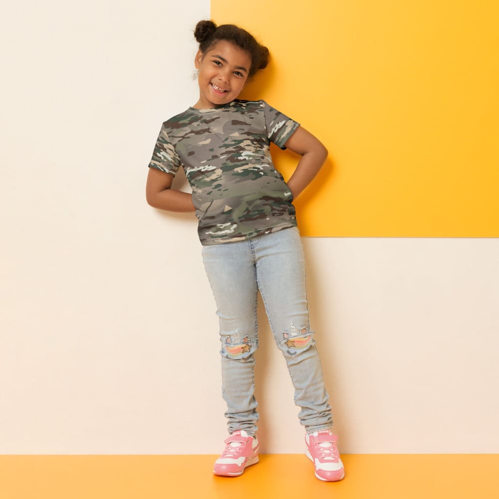 French Bariolage Multi Environnement (BME) CAMO Kids crew neck t-shirt - Crew Neck T-shirt