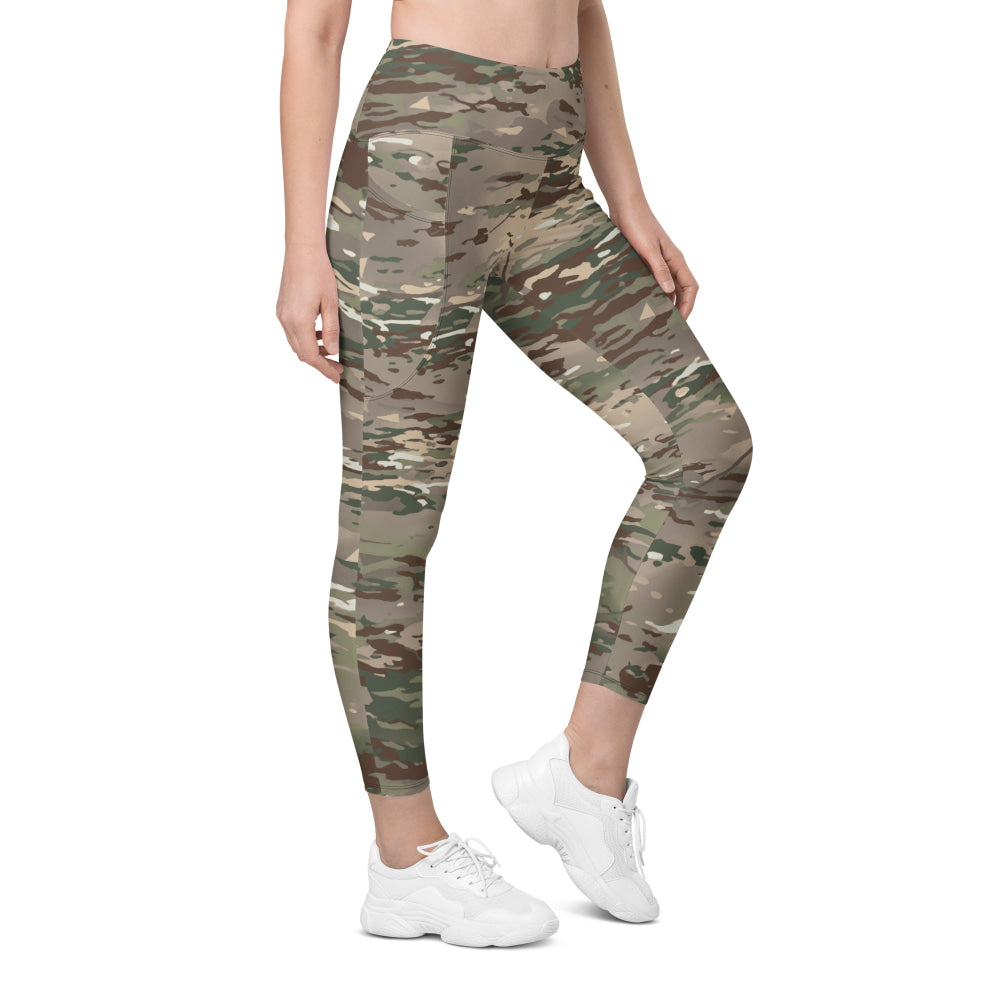 French Bariolage Multi Environnement (BME) CAMO Leggings with pockets - 2XS - Womens With Pockets