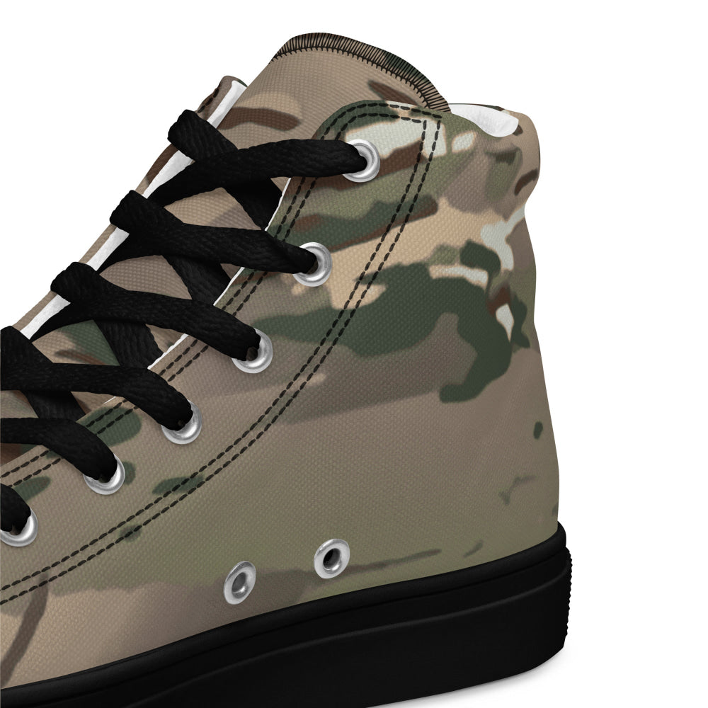 French Bariolage Multi Environnement (BME) CAMO Men’s high top canvas shoes - Mens High Top Canvas Shoes