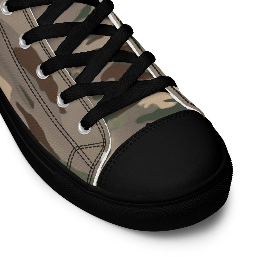 French Bariolage Multi Environnement (BME) CAMO Men’s high top canvas shoes - Mens High Top Canvas Shoes