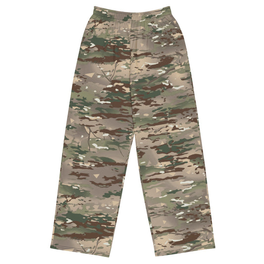 French Bariolage Multi Environnement (BME) CAMO unisex wide-leg pants - 2XS - Unisex Wide-Leg Pants