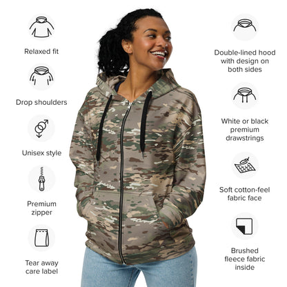 French Bariolage Multi Environnement (BME) CAMO Unisex zip hoodie - Zip Hoodie