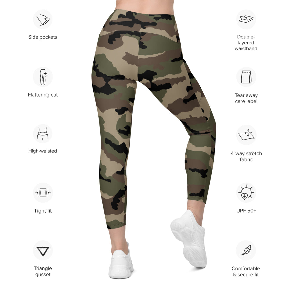 French Camouflage Centre-Europe (CCE) CAMO Leggings with pockets - Womens With Pockets