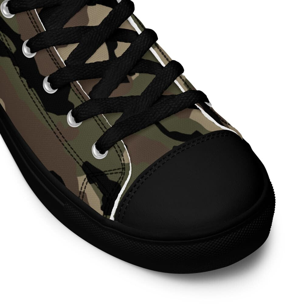 French Camouflage Centre-Europe (CCE) CAMO Men’s high top canvas shoes - Mens High Top Canvas Shoes