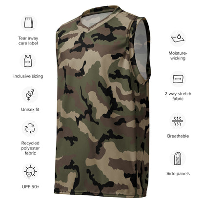 French Camouflage Centre-Europe (CCE) CAMO unisex basketball jersey - Unisex Basketball Jersey