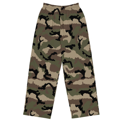 French Camouflage Centre-Europe (CCE) CAMO unisex wide-leg pants - 2XS - Unisex Wide-Leg Pants